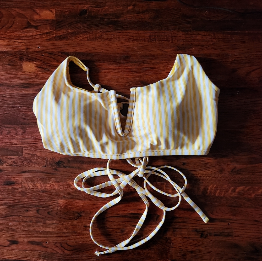 Zaful Yellow Swim Top 6 Medium